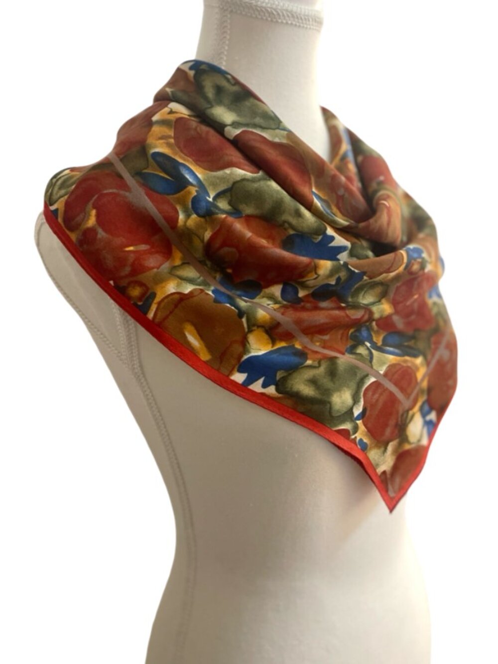 Tie Rack Vintage Floral Silk Square Scarf, 100% Silk, Made in Japan, 30 x 30, Ar - Picture 5 of 10